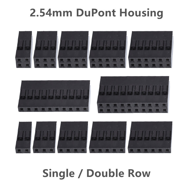 50/100 pz lotto connettore Dupont Shell 2PIN ~ 25PIN DuPont Wire Housing Single/Double Row connettore passo 2.54mm attraverso il guscio del foro