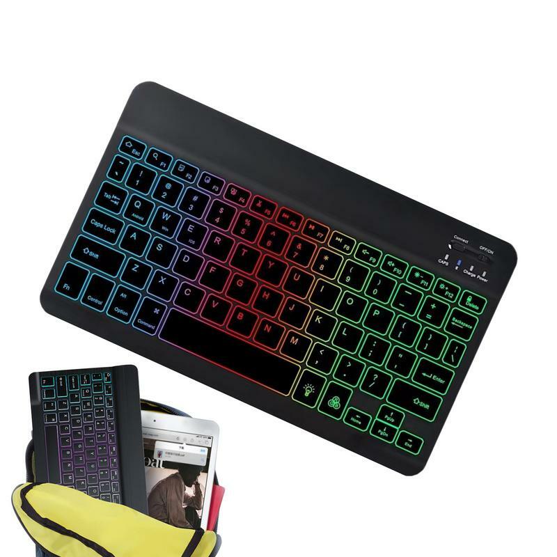 마우스 포함 백라이트 BT 무선 태블릿 키보드, PC 태블릿 컴퓨터용 ABS 태블릿 키보드, 휴대하기 쉬운 10 인치