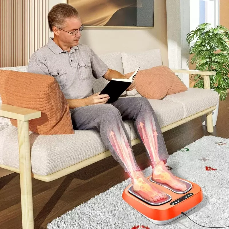 Foot Massager Machine with Heat, Shiatsu Vibration Feet Massager with Remote, Deep Kneading Therapy, Improve Circulations and Bo
