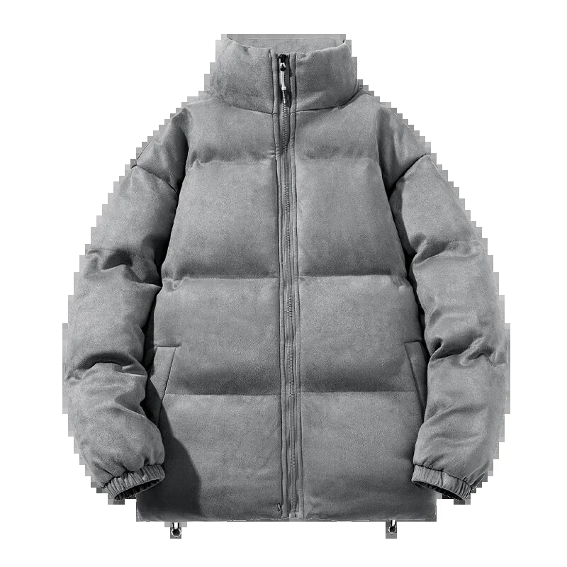 Męska zimowa kurtka w jednolitym kolorze i płaszcz bawełniana 2024 nowa Parka wiatroszczelna gruba ciepłe męskie Hip-hop
