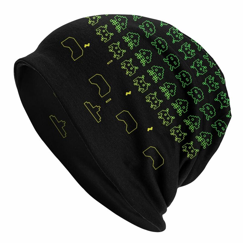 Space Invaders Gamer Bonnet Hat Knit Hat Vintage Autumn Winter Videogames Skullies Beanies Hats Unisex Adult Summer Warm Caps
