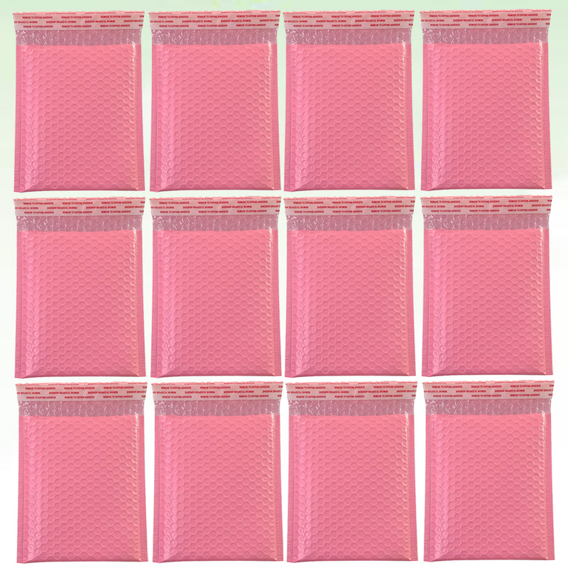 Pengirim tas plastik merah muda pengiriman berbantalan amplop warna warna kecil untuk poli tahan air