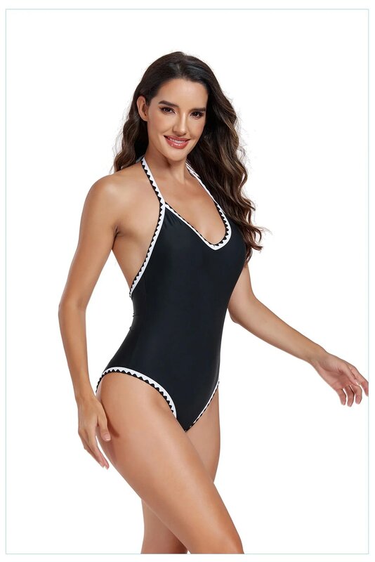 2024 neue Badeanzug Dame enge Blume Knospe Muschel Spitze europäischen und amerikanischen verbundenen Badeanzug Bikini