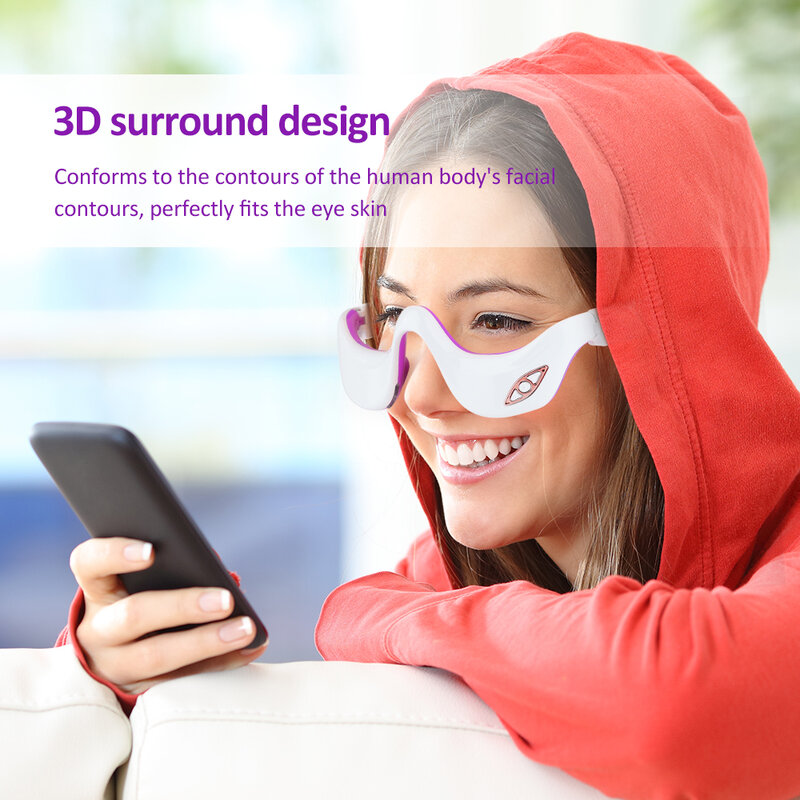 3D Thông Minh Rung Micro Xung Dòng Nhiệt Hồng Ngoại Nén Mắt Mệt Mỏi Giảm Giảm Nhăn Loại Bỏ Thâm Vòng Tròn