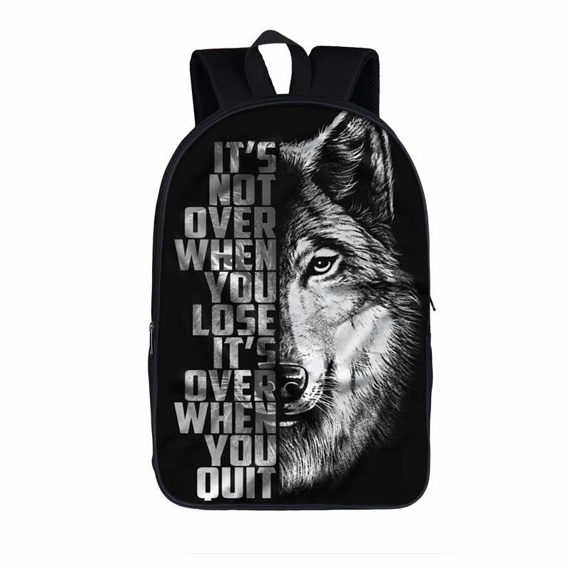 Wolf / Husky Dog Print Backpack Men Women Casual Rucksack Children School Bags for Teenager Girls Boys Daypack Student Book Bag