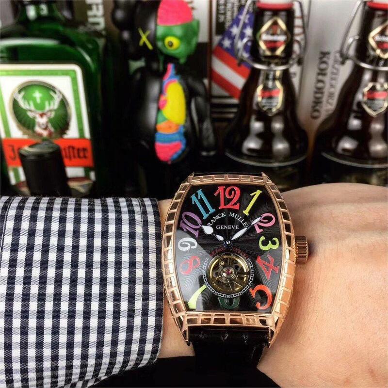 Frank MULLER – montre-bracelet automatique mécanique pour hommes, Tourbillon, horloge en cuir, décontractée, Business, luxe, 2023
