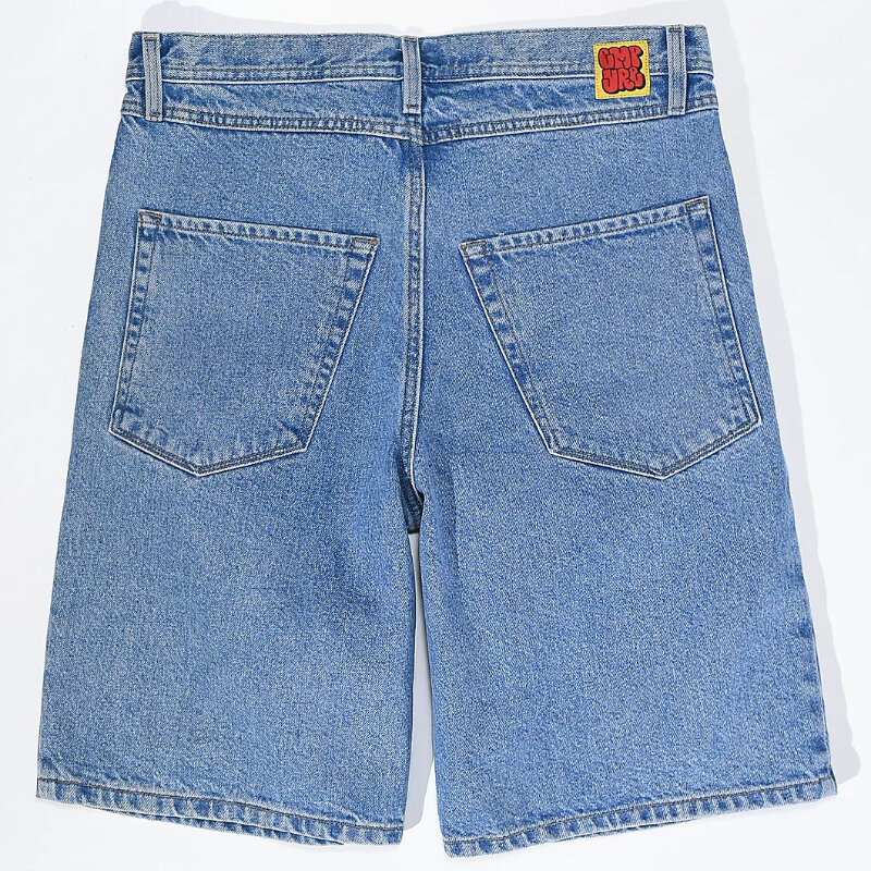 Empyre new gray denim skateboard shorts cartoon embroidery design loose jeans wide leg pants hip hop street Y2K couple pants