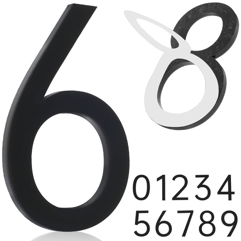 10 pezzi numeri civici da 0 a 9 numeri di indirizzo autoadesivi numeri di cassette postali in acrilico numeri di casa neri numeri di indirizzo moderni per