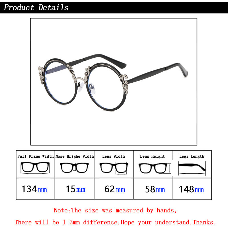Очки для чтения женские, резные круглые металлические очки для дальнозоркости и дальнозоркости, в европейском и американском стиле, с защитой от синего света