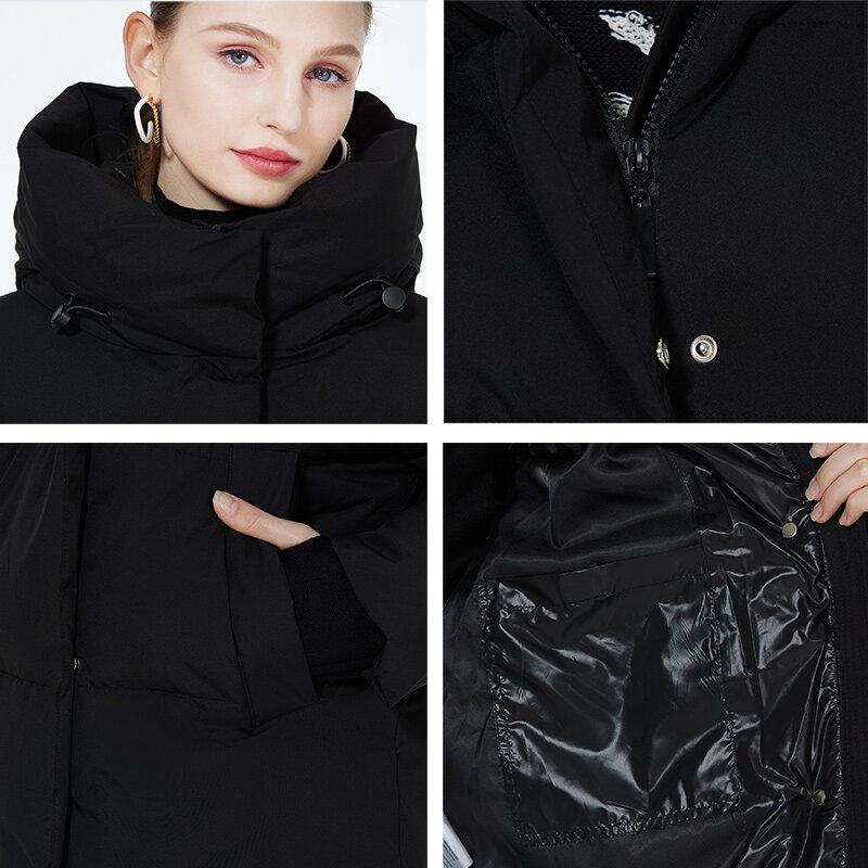 ICEbear 2023 новые зимние куртки короткие стильные ветрозащитные хлопковые пальто с капюшоном для женщин GWD3708I