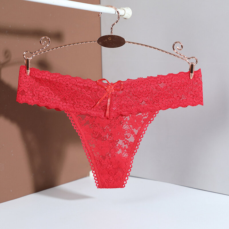 Lingerie erotis G-string celana dalam wanita renda seksi pakaian dalam motif bunga transparan celana dalam sejuk celana dalam intim