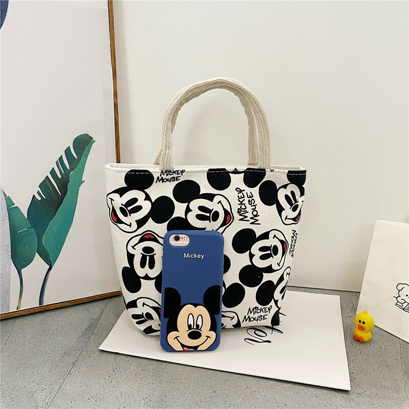 Disney Mickey Maus Dame Leinwand Umhängetasche Umhängetasche Cartoon Mode Minnie Handtasche Große Kapazität Einkaufstasche Reise Waren