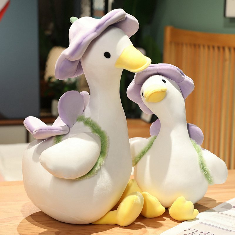 New 35/40/55cm Duck Doll Flower Goose Plush Toy Stuffed Animal Plush Toy Best Xmas Gift Kawaii Plushie Toy Simulation Funny Doll