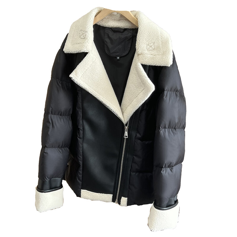 女性用ファーコート,冬服,厚手のダウンコート,襟付き,送料無料,新しいコレクション2023