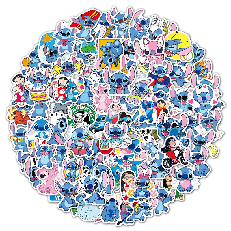 Autocollants de dessin animé Disney CAN o Stitch pour enfants, décalcomanies Kawaii en vinyle, jouets de bricolage, téléphone, voiture, ordinateur portable, mignon, 10 pièces, 30 pièces, 50 pièces, 100 pièces