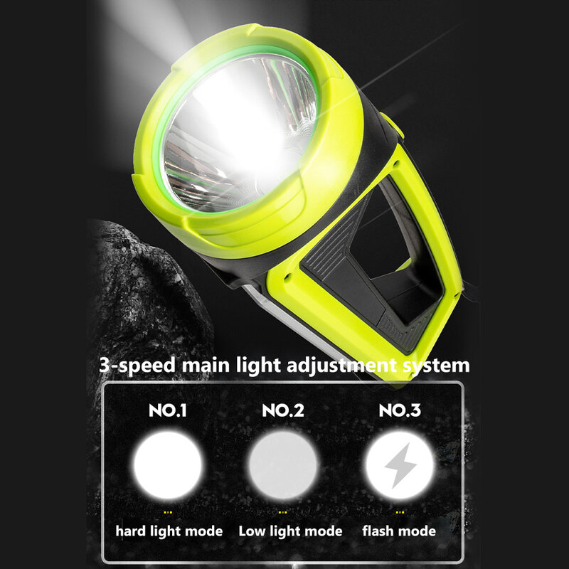 Foco LED superbrillante recargable, Linterna de mano de alto Lumen, reflector para pesca y Camping
