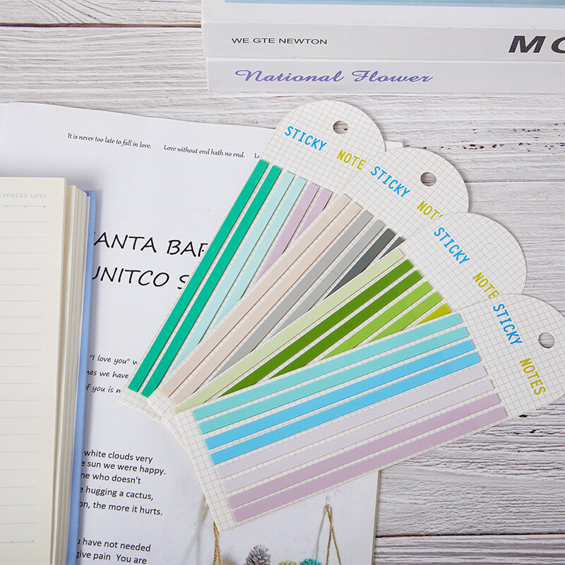 Transparente Sticky Note Bandeira Adesivos, Macaroon Cor, design extremamente fino, artigos de papelaria para estudantes, escola, escritório, S, 160Pcs