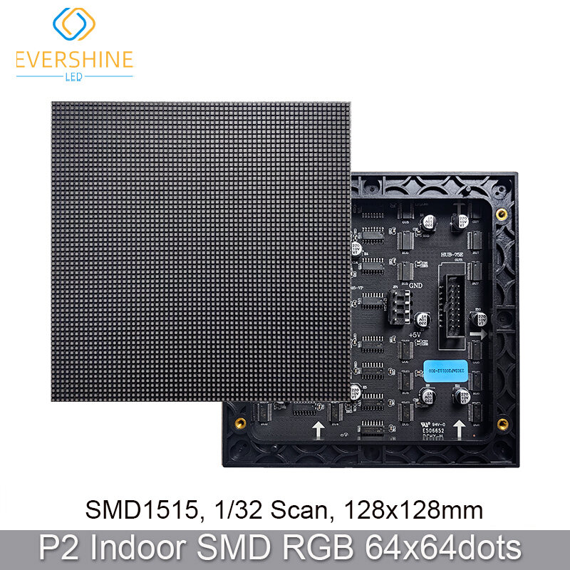2 мм Шаг SMD1515 64x64 пикселей RGB полноцветная внутренняя Светодиодная панель матрица P2 светодиодный рекламный экран дисплея совместимый с PIN2DMD