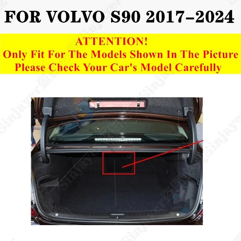 High Side Car Trunk Mat Volvo S90 2024 2023 2022 2021 2020 2019 2018 2017 Tail Boot Tray luggage Pad Rear Cargo Liner Carpet