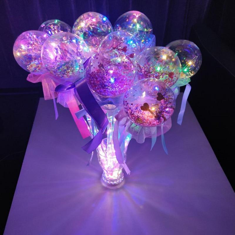 Ręczna magiczna różdżka księżniczki latarka LED rekwizyty sceniczne lato na świeże powietrze zabawka świetlna świecące na przyjęciu dla ciemnych dziewczyn