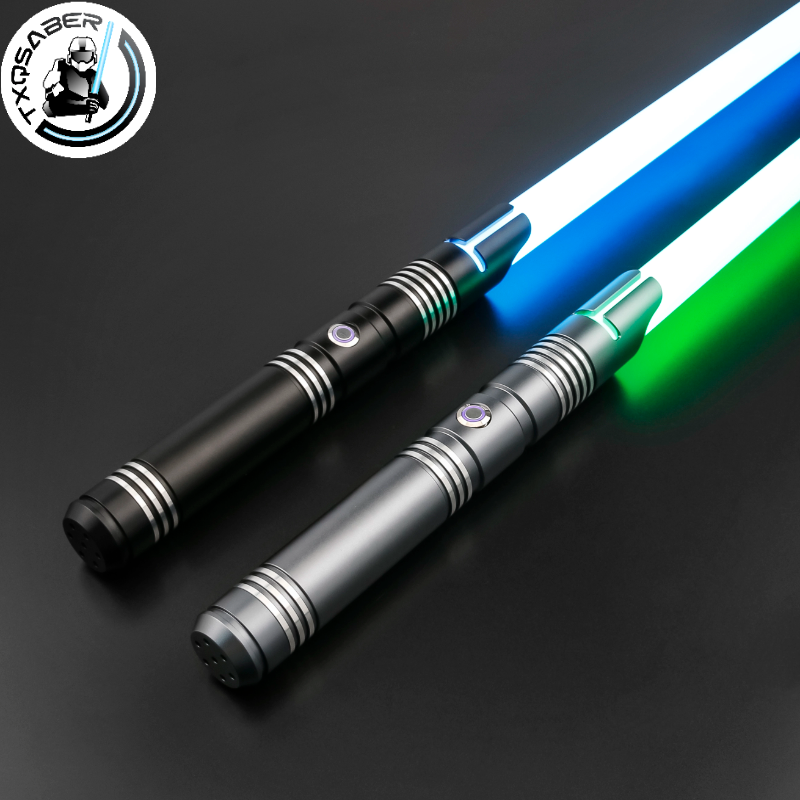 TXQSABER RGB 12-цветный регулируемый световой меч, металлическая ручка с 16 звуками, плавные качели, FX, дуэль, искусственный USB лазерный меч, косплей-игрушки