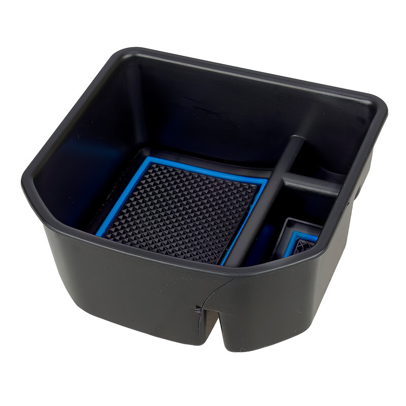 Caja de almacenamiento para reposabrazos central de coche, bandeja organizadora apta para VW t-roc 140TSI X Sport 110TSI estilo 2020 negro con línea azul