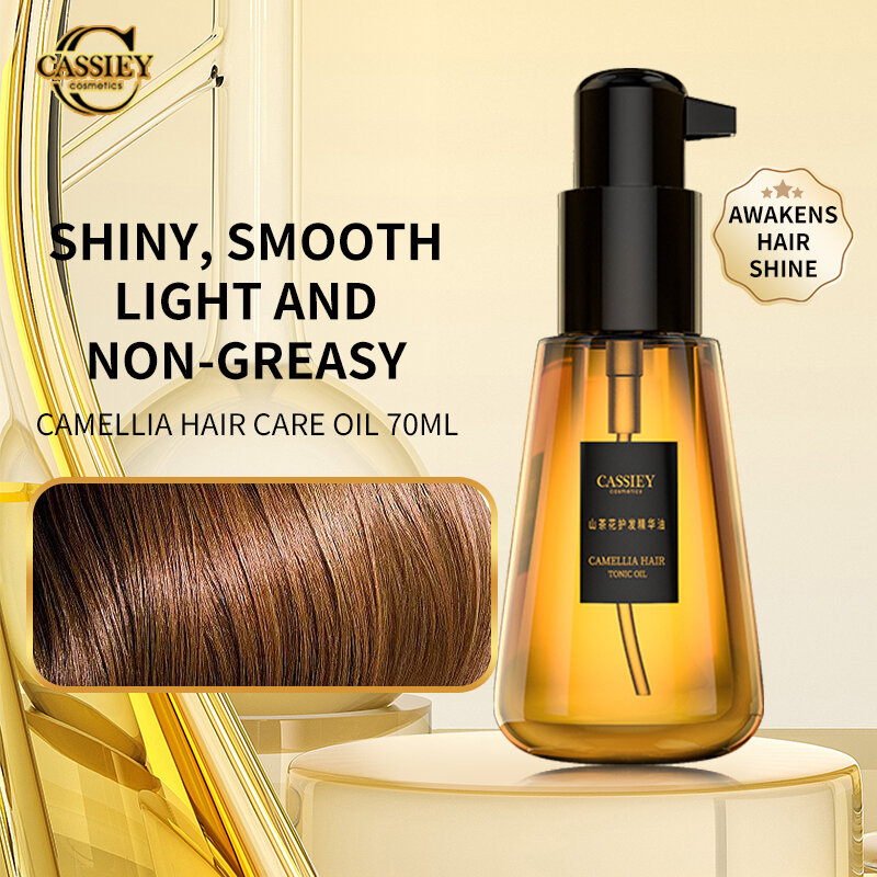 Castey-aceite de tratamiento para el cabello de Camelia, suero de tratamiento de cabello largo, reparación de líneas de pelo, cabello dañado, puntas abiertas, nutrición profunda, 70ML