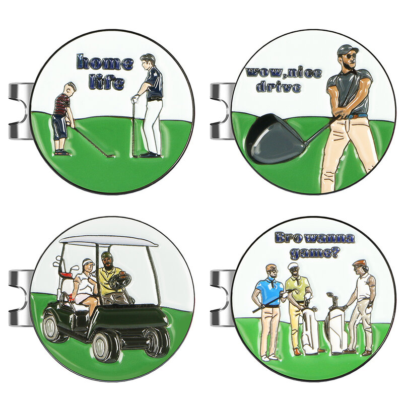 Ein Satz Golfball Mark mit Golfhut Clip Magnet Großhandel Golfball Mark Drop Shipping