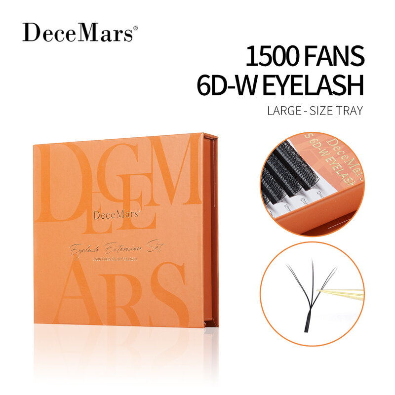 DeceMars grande quantità 6D W estensione ciglia vassoio di grandi dimensioni 1500 ventole