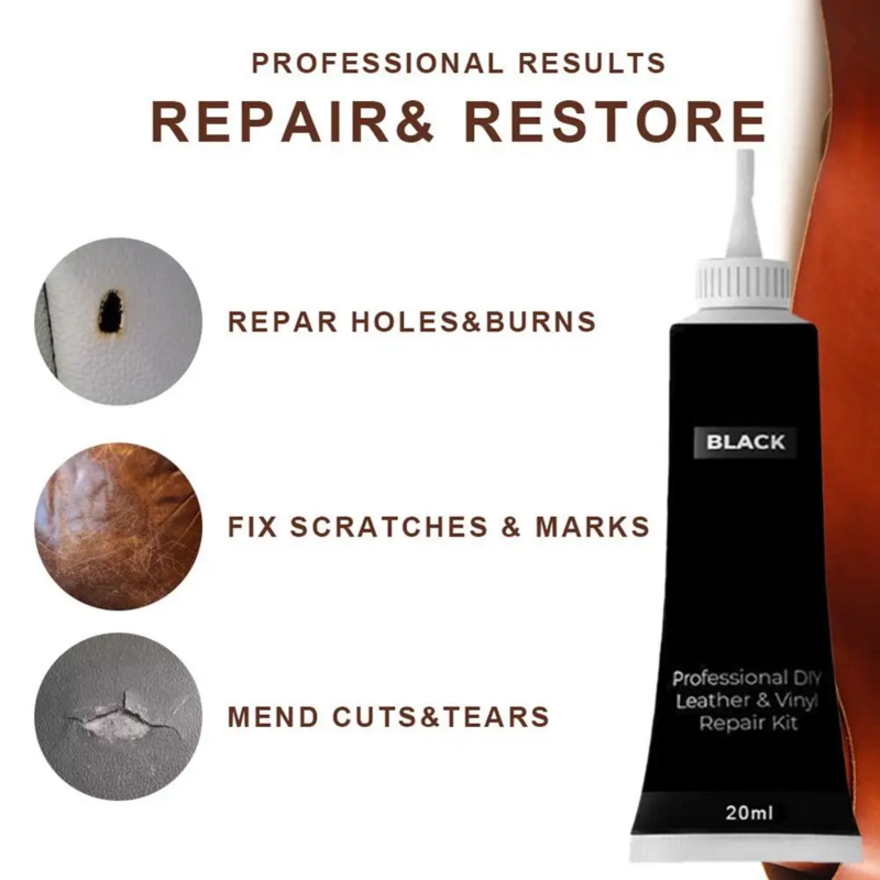 20ml Leather Repair Cream Kit Color Restore Tools for Leather Car Seat Bag Sofa Scratch Cracks Rips