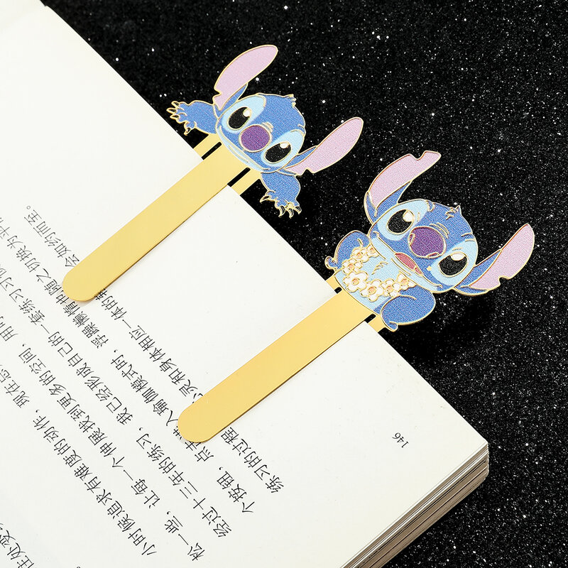 Disney Cartoon Cute Stitch Metal Bookmarks for Books Reading Lover Gifts for Students Study Office Supplies Collection Book Mark