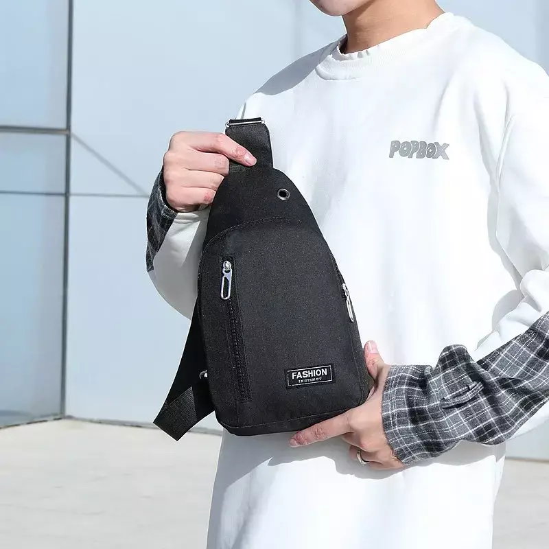 Bolsa tiracolo impermeável de um ombro para homens, bolsa simples de nylon, bolsa esportiva casual, tendência ao ar livre, nova
