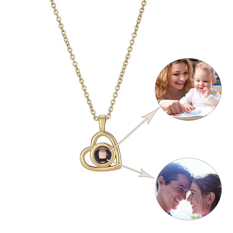 Custom Projection Photo Necklace Personalized Pet Photo Pendant Chain Pet Memorial Gift Anniversary gift Valentine's 2022