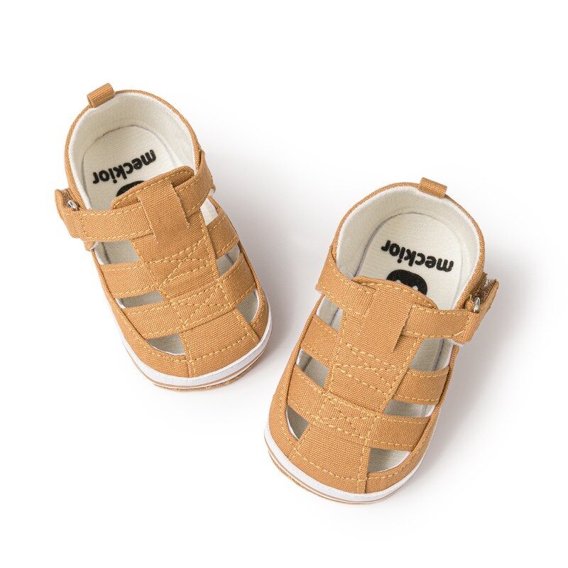 Sandálias de verão para bebê menino e menina, sola macia, antiderrapante, cor sólida, para o primeiro caminhante, sapatos de praia ao ar livre