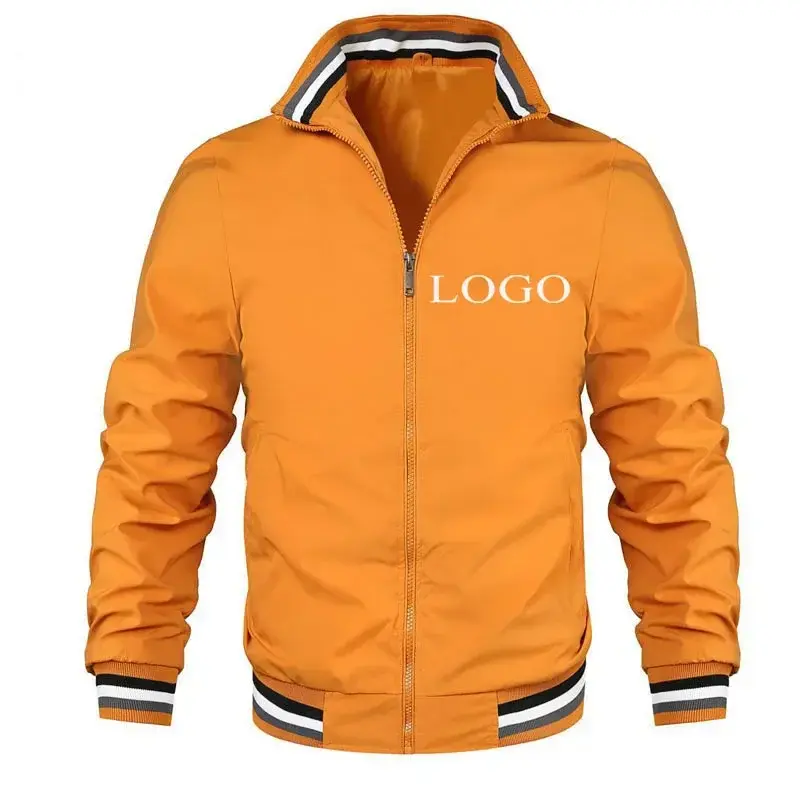 Jaquetas de pescoço alto masculinas e femininas com jaquetas auto-projetadas, logotipo da marca, imagem personalizada a qualquer hora, em qualquer lugar, DIY, moda