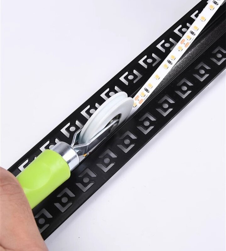 고무 휠 핸들 롤러 LED 스트립 조명 설치 도구, 알루미늄 프로파일 실리콘 테이프, 고정 하드 바 램프 마운트 액세서리, 6-8mm
