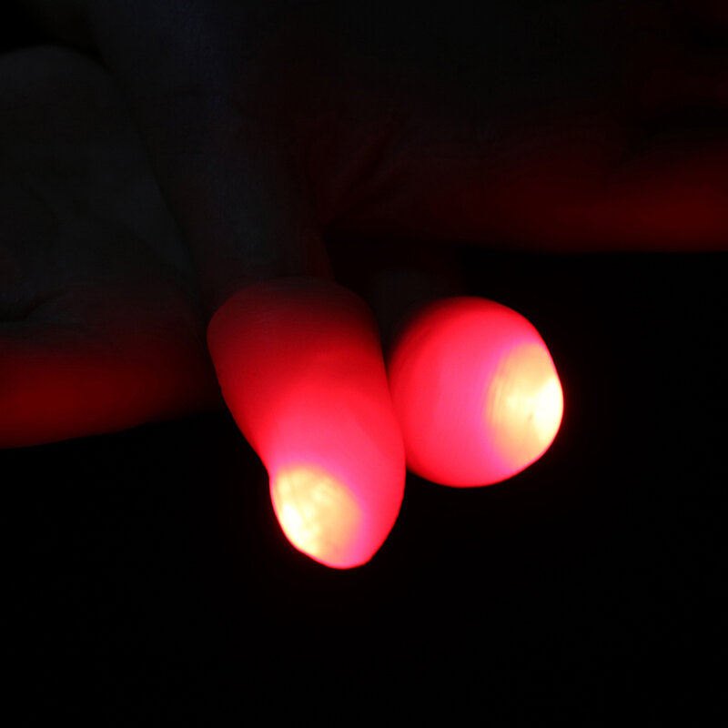 2Pcs Funny Novelty LED Light Flashing Fingers Kids Amazing Children Luminous Gifts Magic Trick Props Fantastic Glow Toys