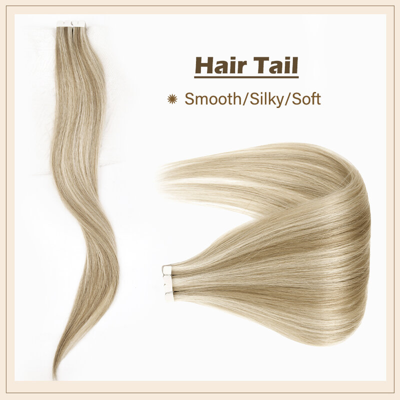 Женские прямые Бесшовные волосы для наращивания ZURIA, невидимые натуральные клейкие волосы 12 дюймов, 16 дюймов, 20 дюймов, 24 дюйма, женские парики без повреждений