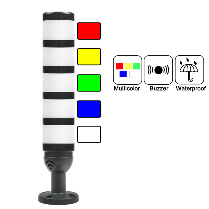 Multilayer Industrial LED Signal Stack Tower Luz de advertência, dispositivo de alarme, assinatura Machinery Lamp, 5 camadas SMGJ5, DC 12V, 24V, AC 110V, 220V
