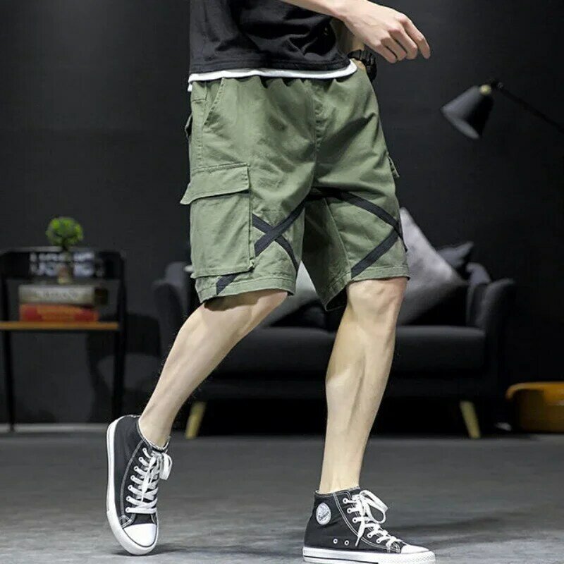 Pantalones cortos con bolsillos para hombre, Bermudas de carga, medio largo, cómodos, para verano