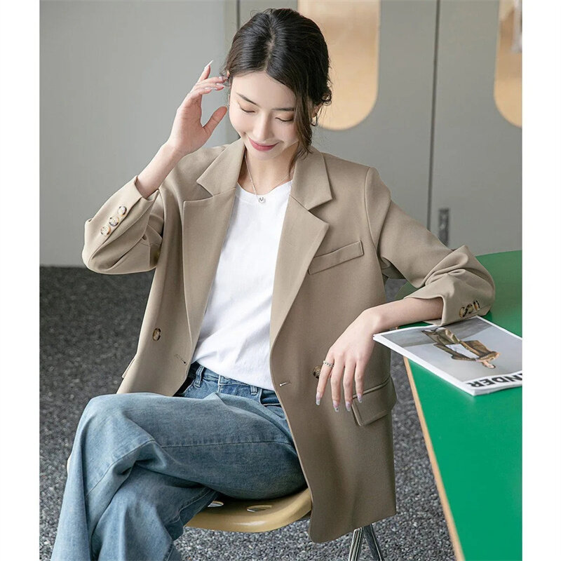 Autumn Women Loose Suit Coat Ladies Fashion Versatile Long Sleeved Blazer Jacket Female Salt Series Temperament Suit Tops Coat