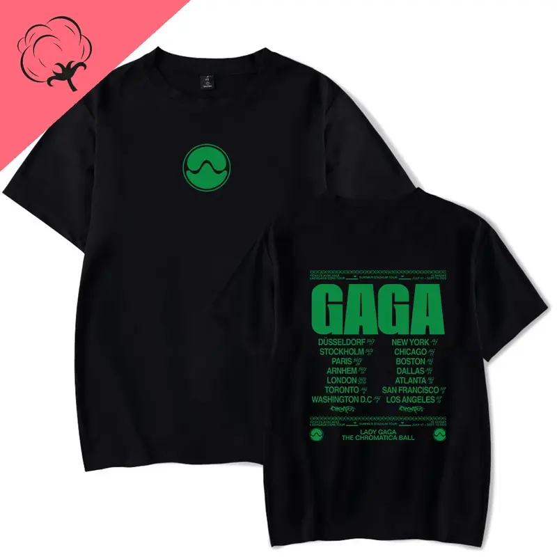 T-shirt à manches courtes pour hommes et femmes, col rond, 2023 coton, Lady Gaga, The DNomatica Ball Tour, nouveaux vêtements, 100%