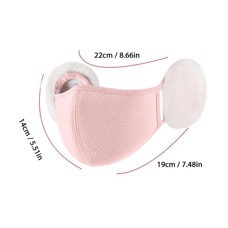 Kawaii Face Cover Cloud Shape Cute Face Cover With Rabbit Fur Ear Warmer Soft Ear Muffs Slim Face Cover For Winter Outdoor