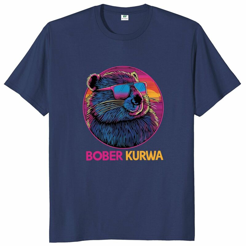 Retro Bober Bóbr Kurwa T Shirt Funny Meme Trend Y2k T-shirt For Men Women 100% Cotton Soft Unisex O-neck Tee Tops EU Size