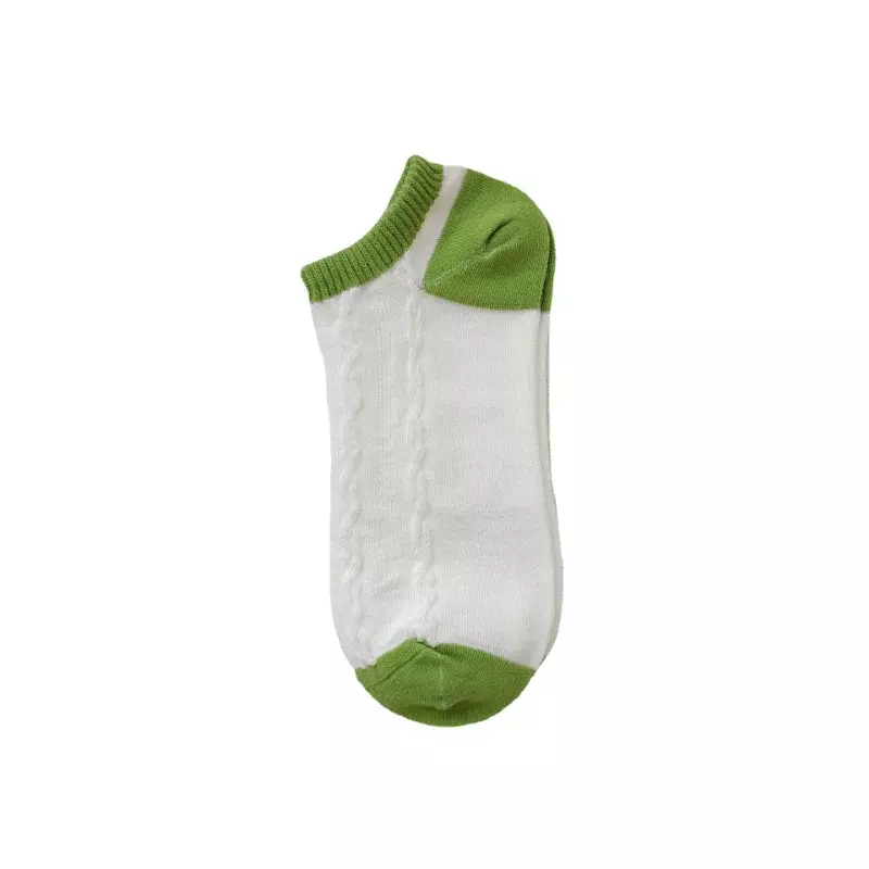 Летние тонкие хлопковые носки авокадо зеленого цвета с низкой посадкой