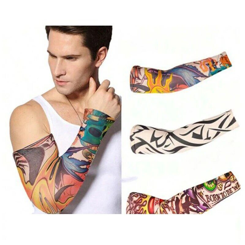 Эластичный рукав для татуировки, рукав для защиты от солнечных ожогов, шелковые рукава, плиссированные дышащие, высокая эластичность