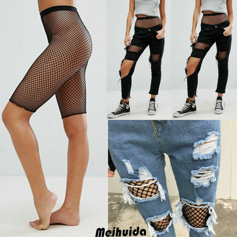ผู้หญิงฤดูร้อนเซ็กซี่กางเกงเลดี้เซ็กซี่ดูผ่าน Fishnet ตาข่าย Legging กางเกงขาสั้นขี่จักรยานกางเกงขาสั้นเซ็กซี่ Clubwear ชุดเร้าอารมณ์