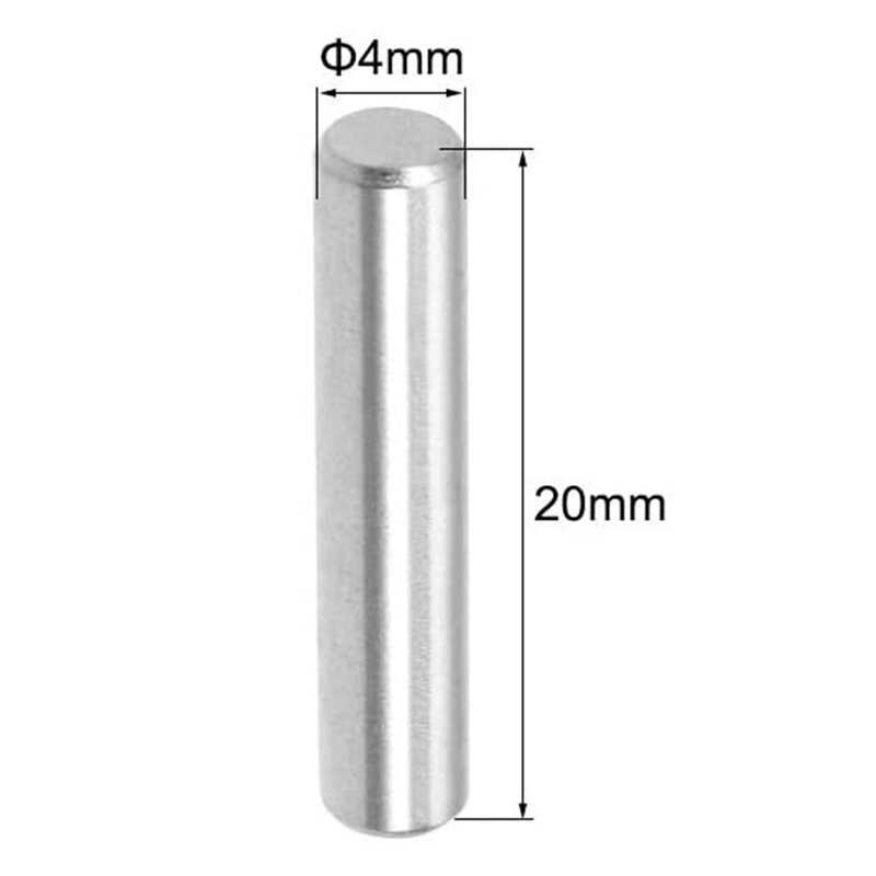 100PCS 4X 20Mm Pin 304 Stainless Steel Shelf Nail Support Frame M4 Cylindrical Fixed Solid Pin