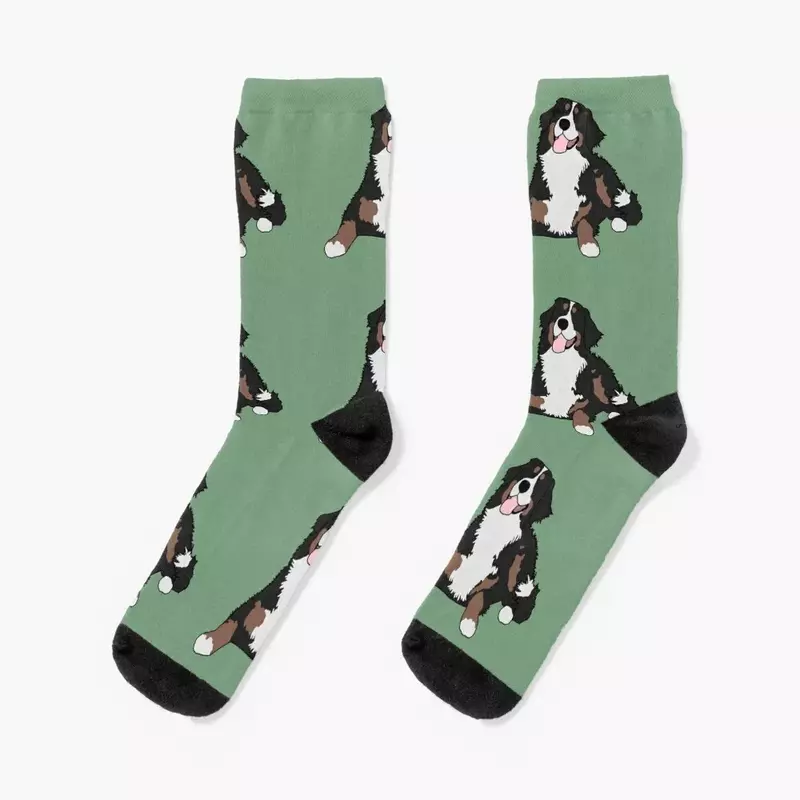 Calcetines deportivos de invierno para hombre y mujer, calcetines de perro de montaña de Bernese