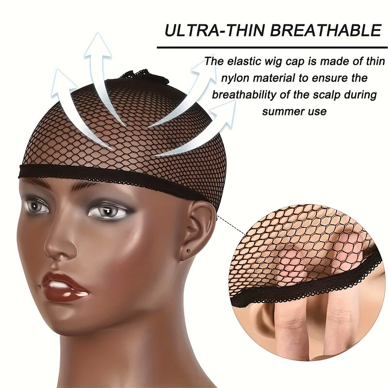 5PCS Mesh Wig Caps hair hairnet swiss lace Nylon traspirante elastico calza Caps parrucche kit di installazione make tool accessory